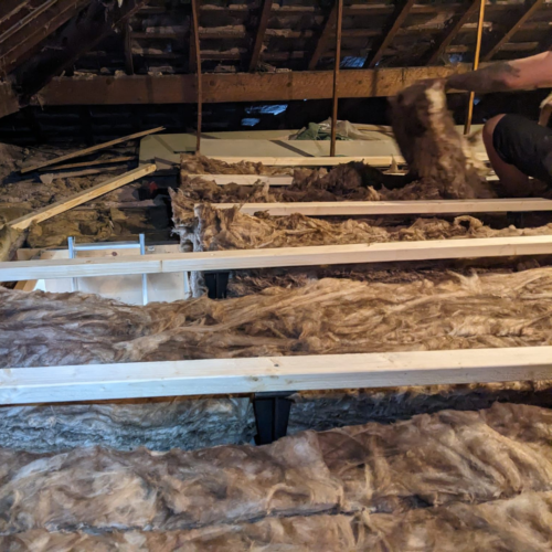 Loft Insulation being Fitted in Warrington