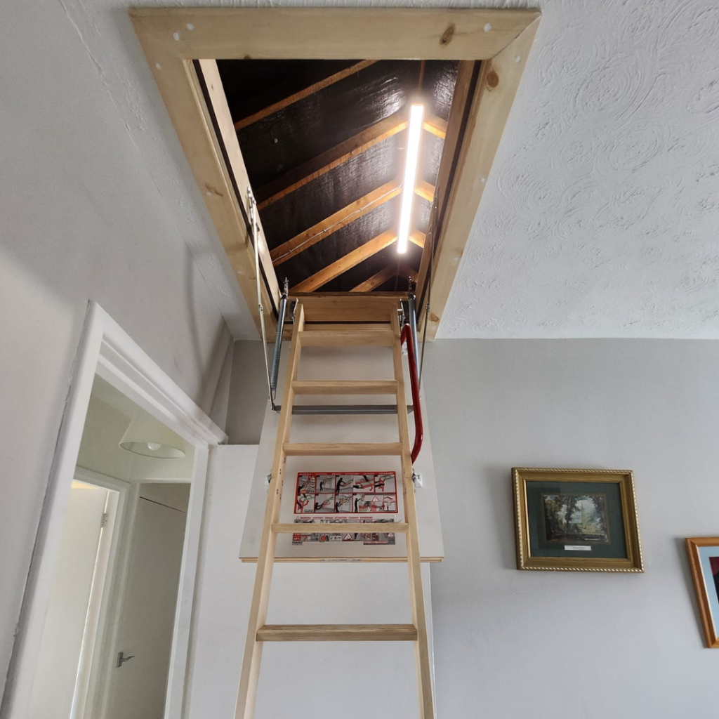 Wooden Loft Ladder and Hatch fitted and Installed in Keyworth