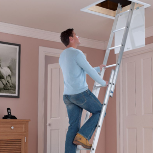 2 Section Aluminium Stow Loft Ladder available through your local More Than Loft Ladders loft solutions expert