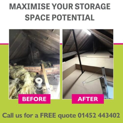 Loft storage before and after mtll Gloucester