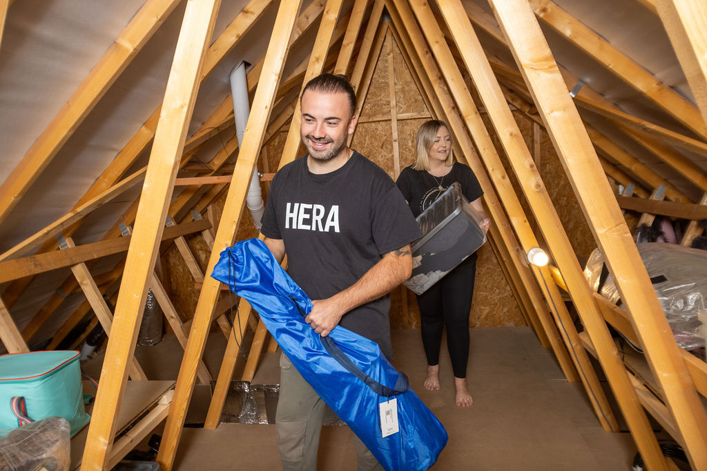Alex and Chris in their converted new build loft space